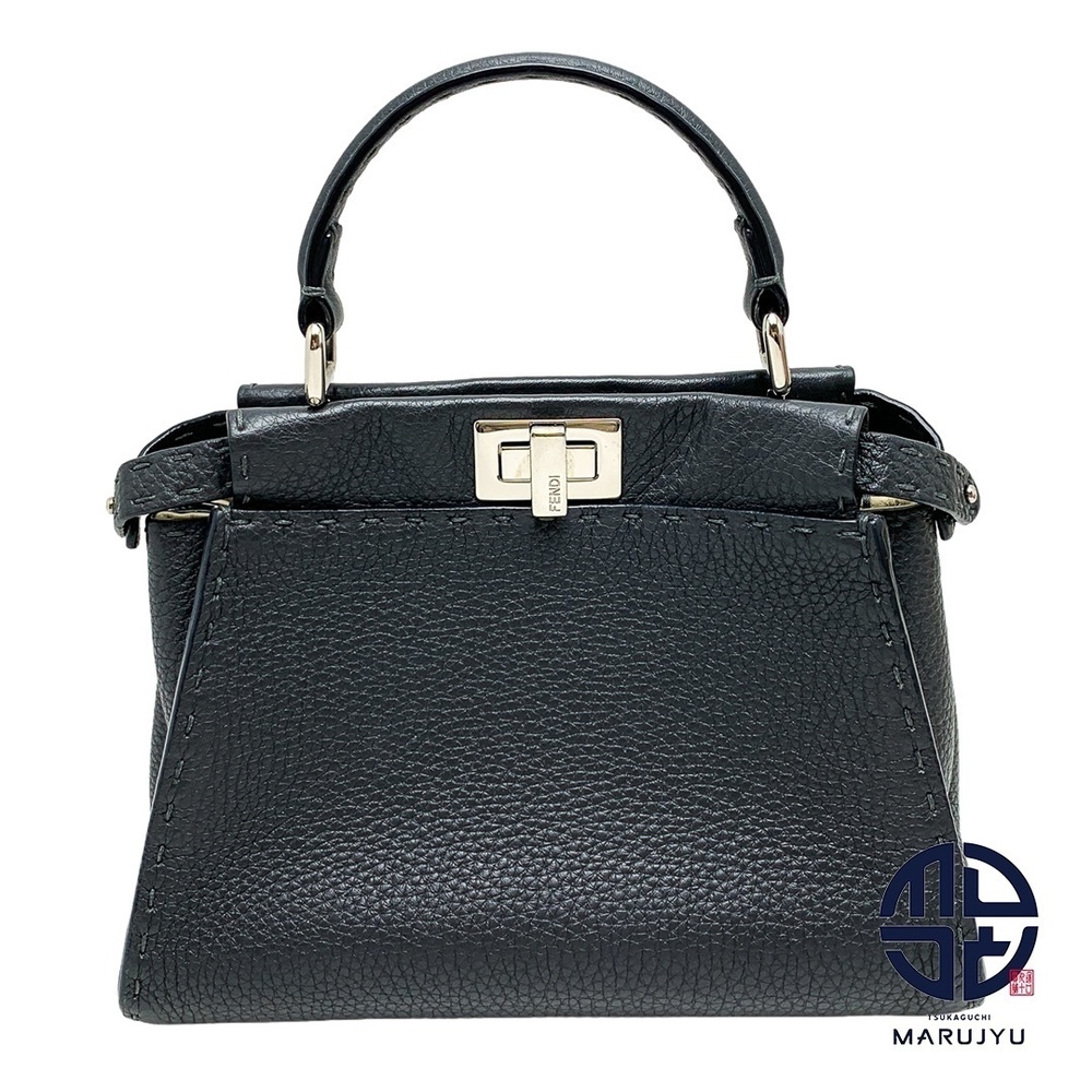 Fendi Selleria Peekaboo Iconic Handbag Shoulder Bag Gray Tone
